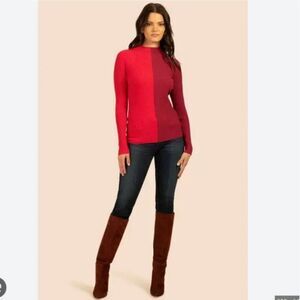 Trina Turk Women's | Seema Two-Toned Long-Sleeve Sweater | Trina Turk Size XL